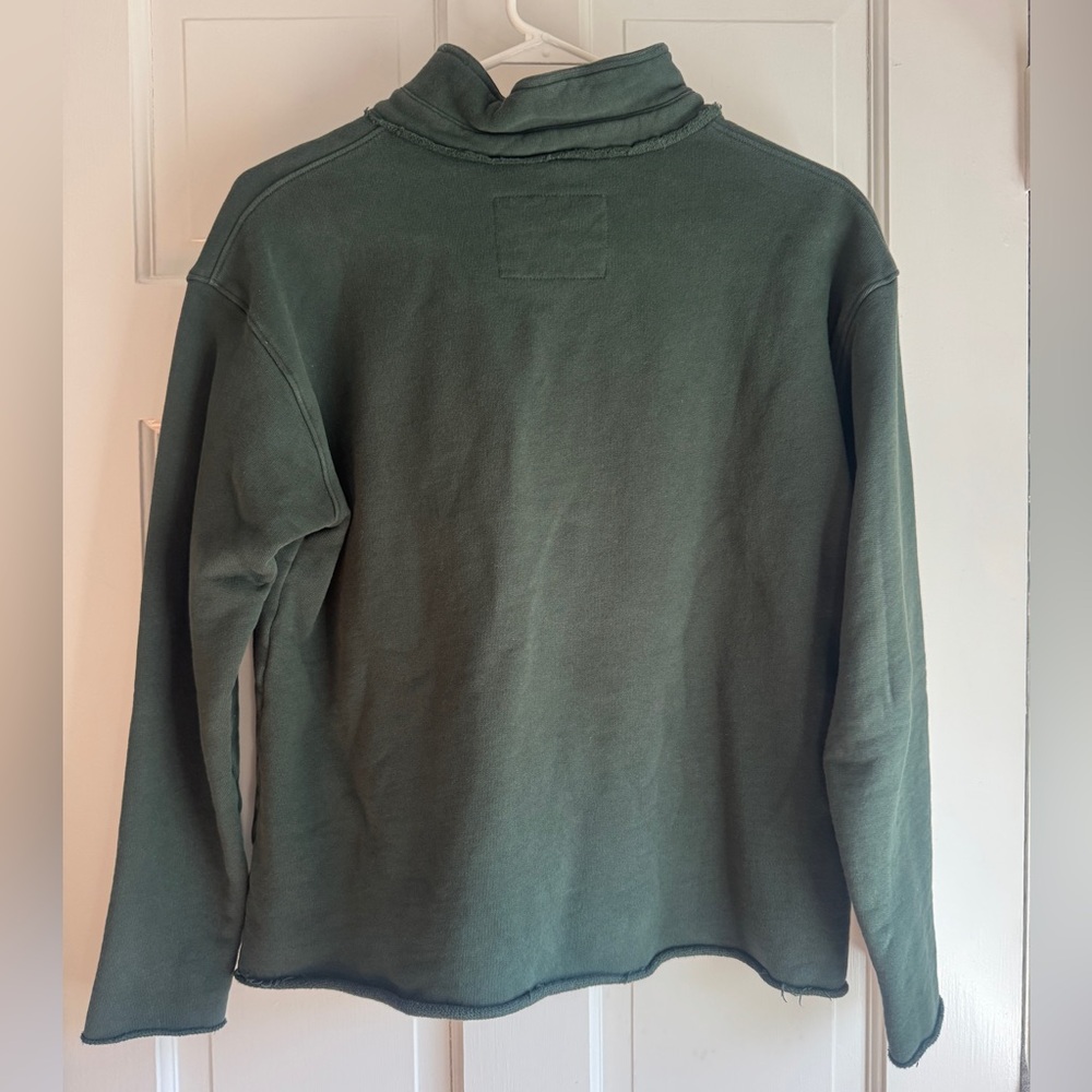 Frank & Eileen Tee Lab Green Raw Hem Sweatshirt Pullover Size Small Made in USA - Picture 7 of 7